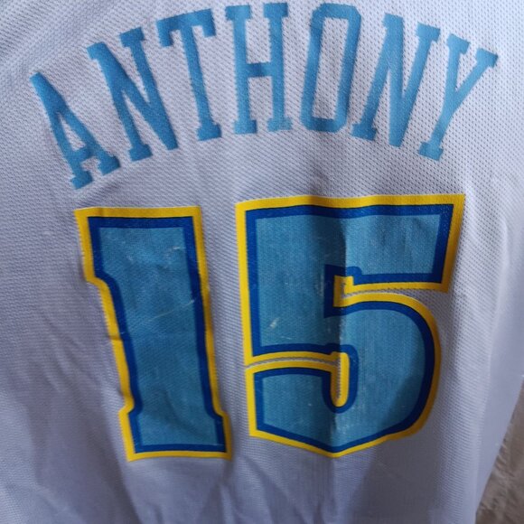 Carmelo Anthony Denver Nuggets #15 Jersey XXL Adidas Authentic NBA White Vtg - Picture 6 of 7